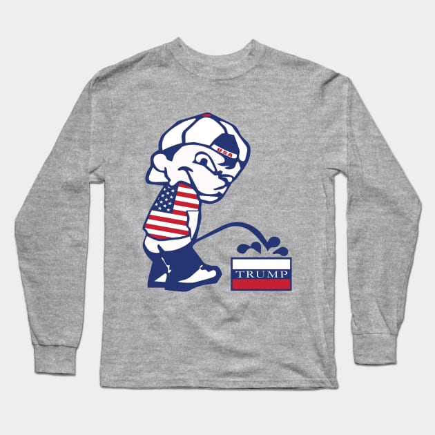 Pee On Russian Trump Long Sleeve T-Shirt by EthosWear